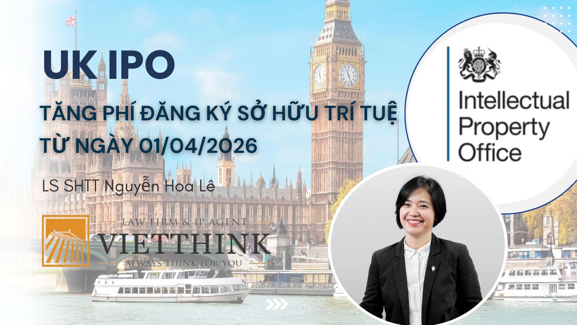 UK IPO tăng phí đăng ký sở hữu trí tuệ từ ngày 01/04/2026